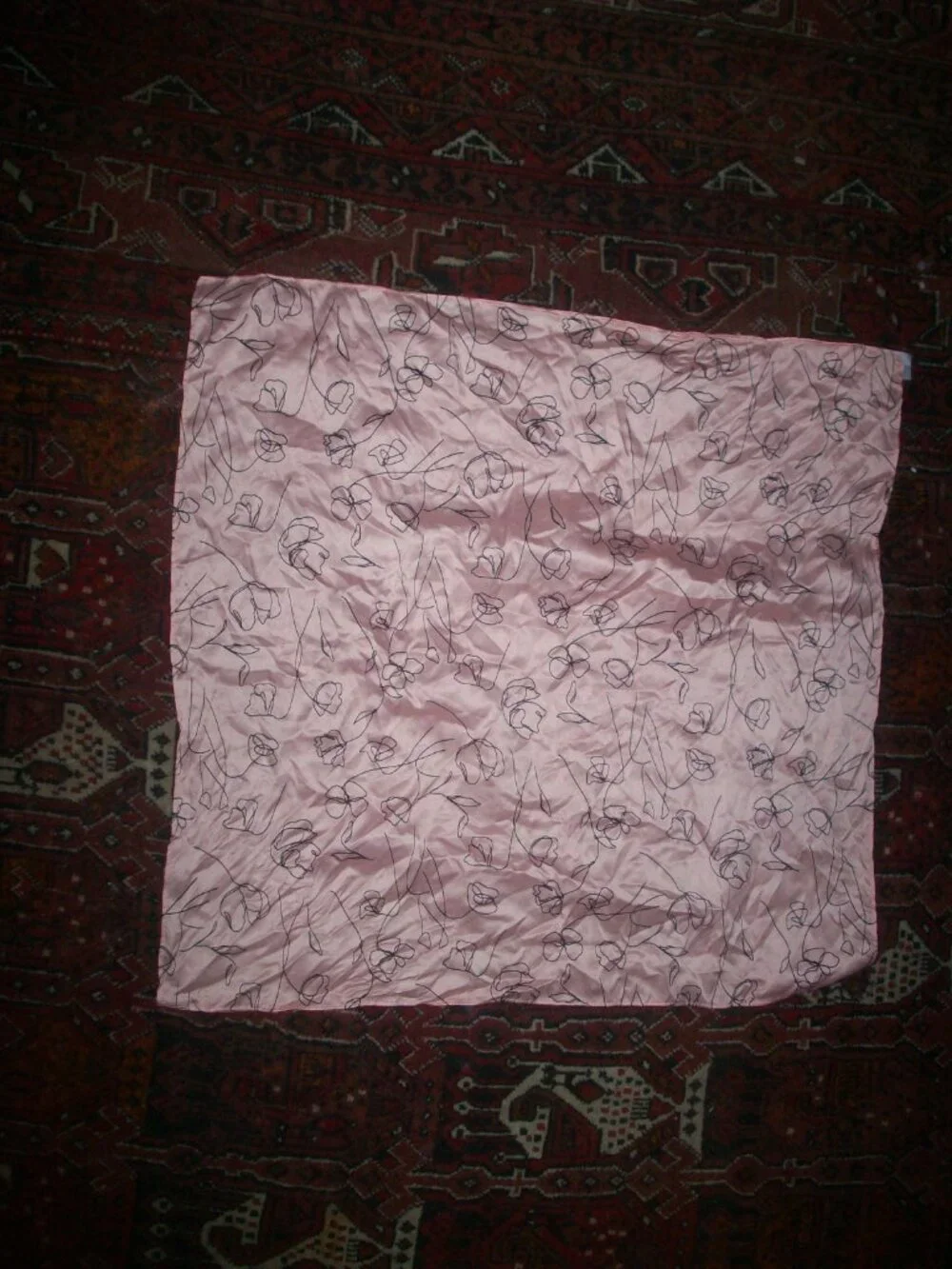 Lark & Ives Pink Rose Hair Scarf - w/ Bag. Scarf is Nice